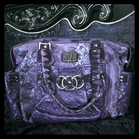 Sharif Handbags - Purple Snakeskin Sharif Bag